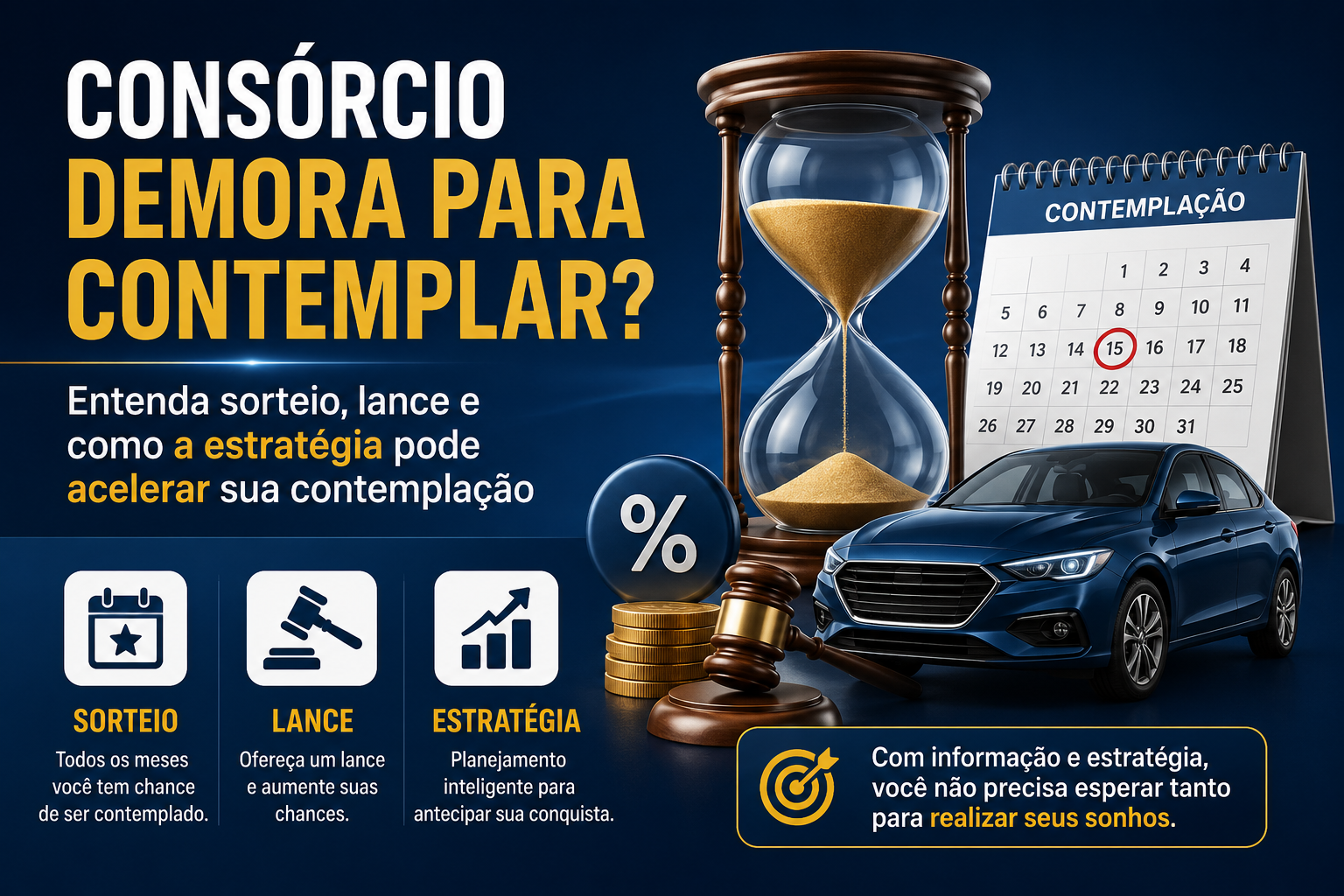 Consórcio demora para contemplar? Entenda sorteio, lance e como a estratégia pode acelerar sua contemplação