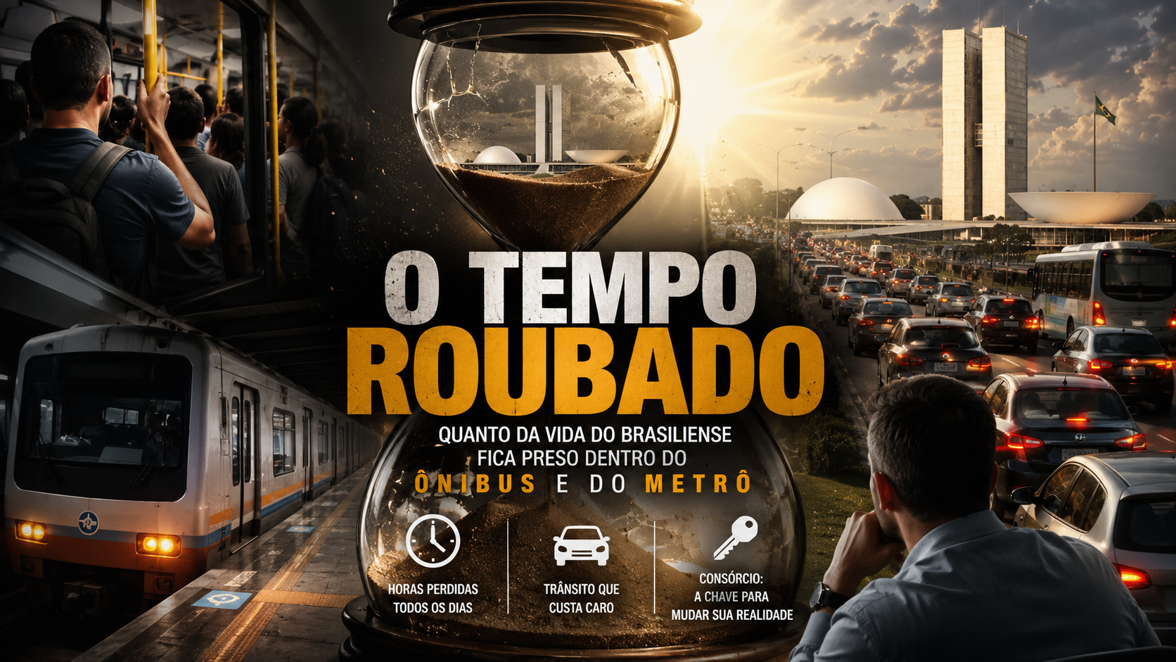 O Tempo Roubado: Quanto da Vida do Brasiliense Fica Preso Dentro do Ônibus e do Metrô